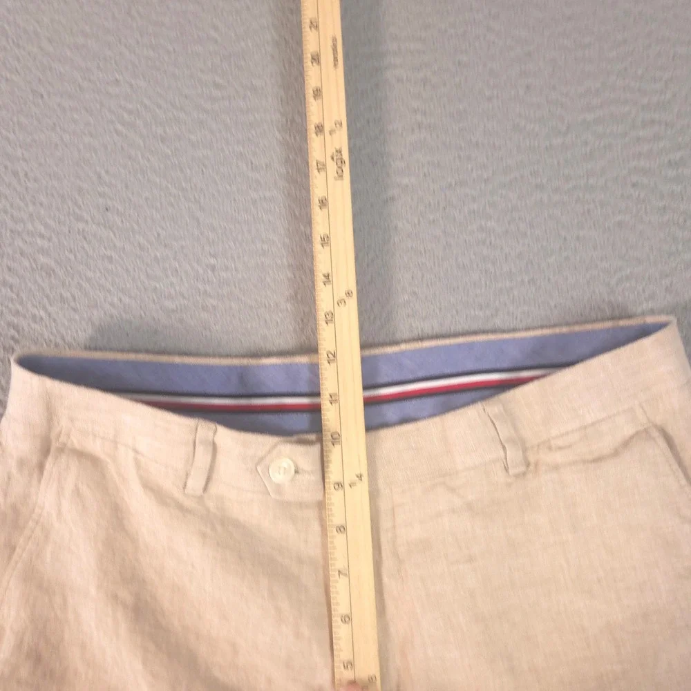 Tommy Hilfiger Pants Mens 34x30 Straight Leg 100% Linen Casual Beach Trousers